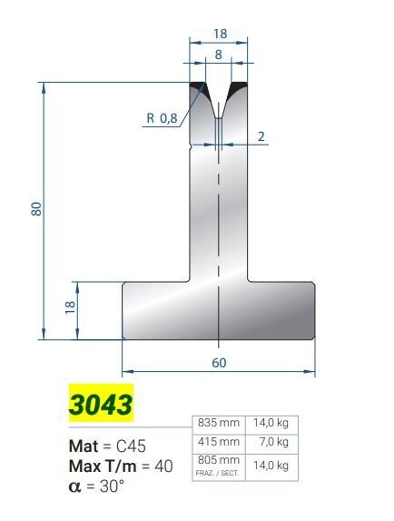 3043 MATRİCE 8a 30 H-80 L-835