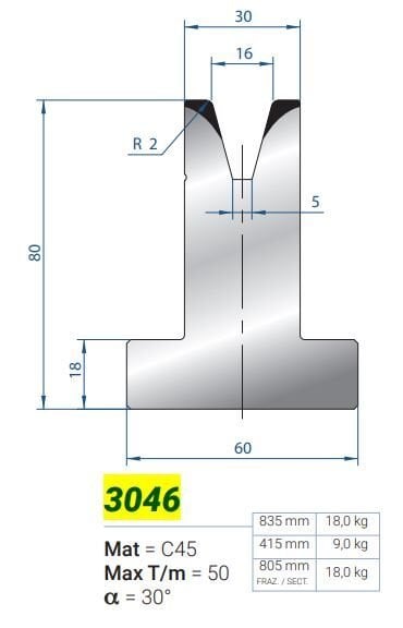 3046 MATRİCE A 16A30 H-80 L-835