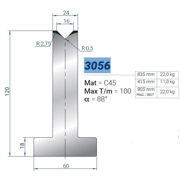3056 MATRİCE V16 a88 H-120 L-835
