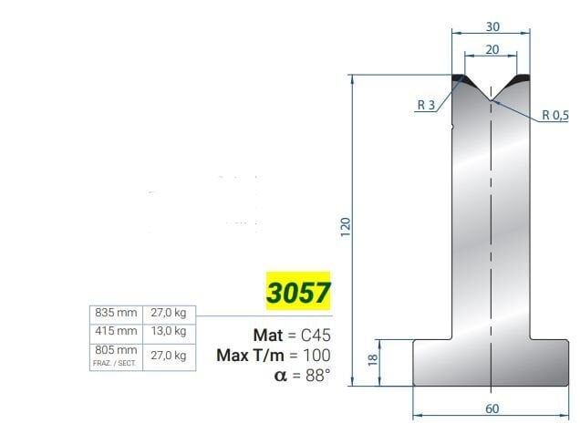 3057 MATRİCE aTV DA 20A88° H-120 L-835