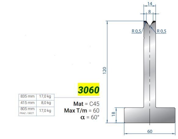 3060 MATRİCE aTVda 8a 60° H-120 L-835