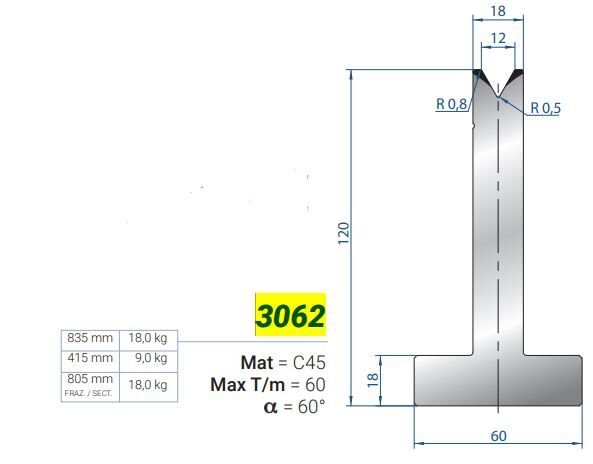 3062 MATRİCE aTVda 12a60° H-120 L-835