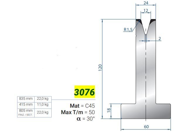 3076 MATRİCE 12 a-30 H-120 L-835