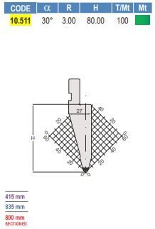 10.511 PUNZONI / PUNCHES AMADA - PROMECAM STYLE 26° / 30°