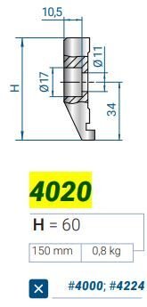 4020 Clamp with safety groove L=150mm