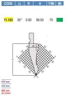 11.103 PUNZONI / PUNCHES AMADA - PROMECAM STYLE 30° / 35° / 60°