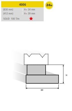 4006 EURAM 4006 - H=34 mm L=830 mm