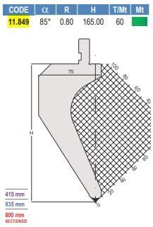 11.849 PUNZONI / PUNCHES AMADA - PROMECAM STYLE 85°
