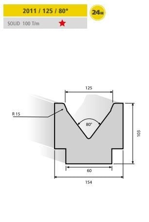 2011 / 125 / 80° EURAM 2011/125-V=80 H=95 L=835MM