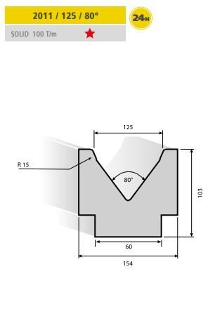 2011 / 125 / 80° EURAM 2011/125-V=80 H=95 L=835MM