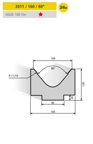 2011 / 160 / 80° EURAM 2011/160-V=80 H=95 L=835MM