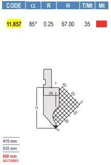 11.857 PUNZONI / PUNCHES AMADA - PROMECAM STYLE 75° / 85°