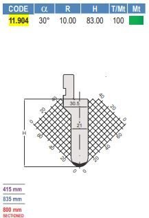 11.904 PUNZONI / PUNCHES AMADA - PROMECAM STYLE 30°