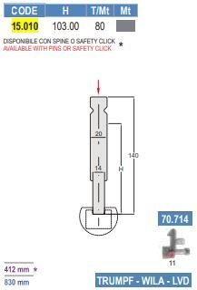15.010 SUPPORTI PER INSERTI RAGGIATI / RADIUS INSERTS HOLDERS AMADA - TRUMPF - WILA - BYSTRONIC - LVD - EHT - WEINBRENNER STYLE