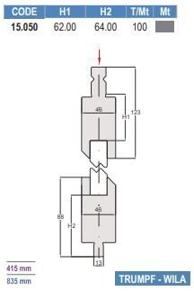 15.050 SUPPORTI PER INSERTI A (Z) / Z TOOL HOLDERS AMADA - TRUMPF - WILA - BYSTRONIC - LVD - EHT - WEINBRENNER STYLE