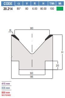20.214 MATRICI / DIES AMADA - PROMECAM STYLE 45° / 60° / 80° / 85°