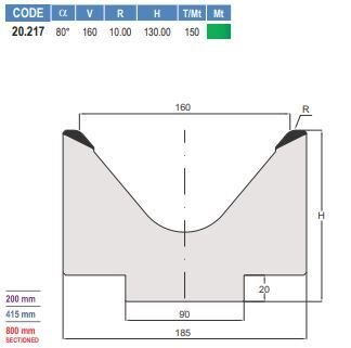20.217 MATRICI / DIES AMADA - PROMECAM STYLE 45° / 60° / 80° / 85°