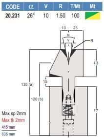 20.231 MATRICI PIEGASCHIACCIA / HEMMING DIES AMADA STYLE