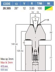 20.305 MATRICI PIEGASCHIACCIA / HEMMING DIES AMADA STYLE