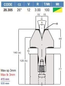 20.305 MATRICI PIEGASCHIACCIA / HEMMING DIES AMADA STYLE