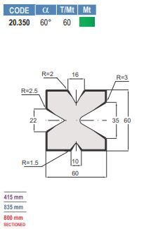 20.350 MATRICI / DIES AMADA - PROMECAM STYLE 2V / 4V
