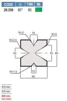 20.350 MATRICI / DIES AMADA - PROMECAM STYLE 2V / 4V