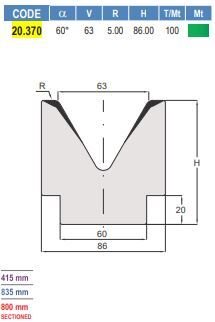 20.370 MATRICI / DIES AMADA - PROMECAM STYLE 45° / 60° / 85°