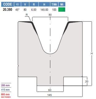 20.380 MATRICI / DIES AMADA - PROMECAM STYLE 45° / 60° / 80° / 85°
