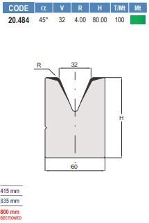 20.484 MATRICI / DIES AMADA - PROMECAM STYLE 45° / 60° / 85°