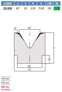 20.650 MATRICI / DIES AMADA - PROMECAM STYLE 45° / 60° / 85°