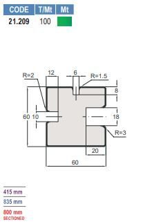 21.209 MATRICI / DIES AMADA - PROMECAM STYLE 2V / 4V