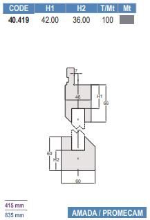 40.419 SUPPORTI PER INSERTI A (Z) / Z TOOL HOLDERS AMADA - TRUMPF - WILA - BYSTRONIC - LVD - EHT - WEINBRENNER STYLE