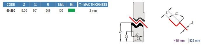 40.590 INSERTI A (Z) / Z TOOL INSERTS AMADA - TRUMPF - WILA - BYSTRONIC - LVD - EHT - WEINBRENNER STYLE