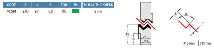 40.590 INSERTI A (Z) / Z TOOL INSERTS AMADA - TRUMPF - WILA - BYSTRONIC - LVD - EHT - WEINBRENNER STYLE