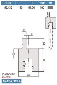 50.430 PROLUNGHE E ADATTATORI / EXTENSIONS AND ADAPTERS STAFFE NON COMPRESE / CLAMP PLATES NOT INCLUDED