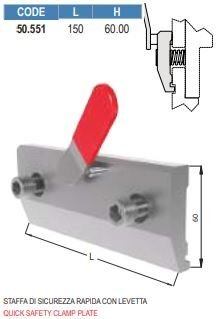 50.551 STAFFE REGISTRABILI E FISSE / CLAMP PLATES FOR ADAPTERS
