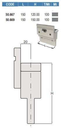 50.669 INTERMEDIARI REGISTRABILI / ADJUSTABLES INTERMEDIATES AMADA - PROMECAM STYLE STAFFE NON COMPRESE / CLAMP PLATES NOT INCLUDED