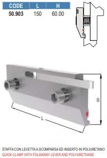 50.903 STAFFE REGISTRABILI E FISSE / CLAMP PLATES FOR ADAPTERS