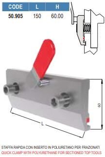 50.905 STAFFE REGISTRABILI E FISSE / CLAMP PLATES FOR ADAPTERS